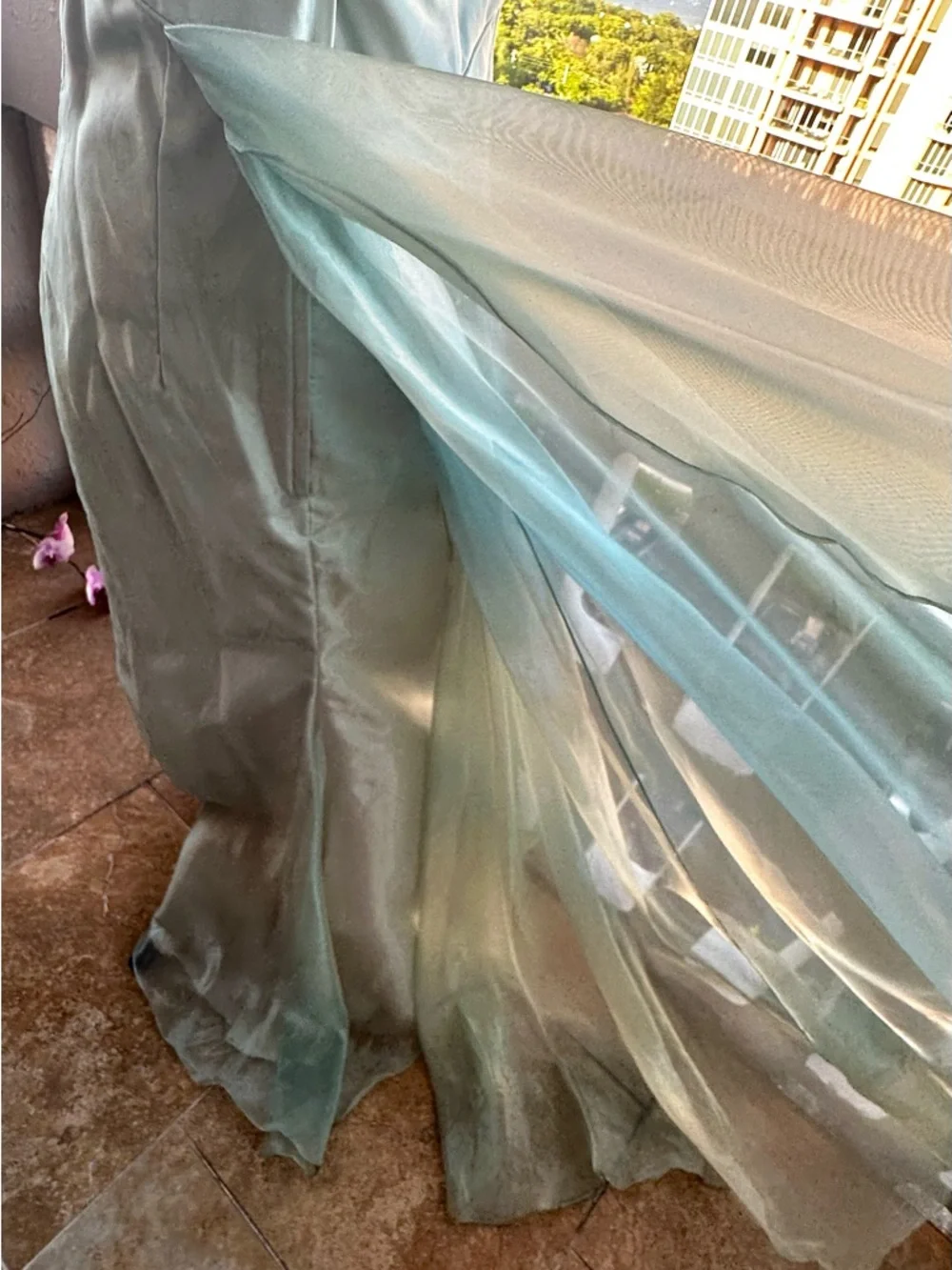 Scott McClintock Mint Green Strapless Gown Crystal Bodice Vintage Formal Dress 6 - Picture 6 of 15